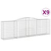 vidaXL Paniers &agrave; gabions arqu&eacute;s 9 pcs 400x50x120/140 cm Fer galvanis&eacute;
