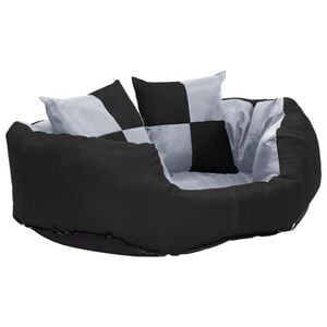 vidaXL Coussin r&eacute;versible lavable pour chien Gris et noir 65x50x20 cm