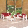 vidaXL Salon palette de jardin 5 pcs avec coussins bois de pin