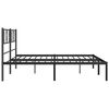 vidaXL Cadre de lit m&eacute;tal sans matelas avec t&ecirc;te de lit noir 200x200cm