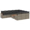 vidaXL Salon de jardin 11 pcs avec coussins gris r&eacute;sine tress&eacute;e