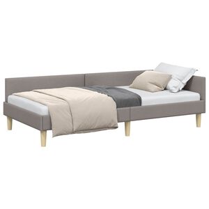 vidaXL Cadre de lit d'angle avec t&ecirc;te de lit Taupe 80 x 200 cm tissu