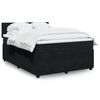 vidaXL Sommier &agrave; lattes de lit avec matelas Noir 140x190 cm Velours