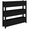 vidaXL Jardini&egrave;re Noir 112x25x104,5 cm Bois massif de pin