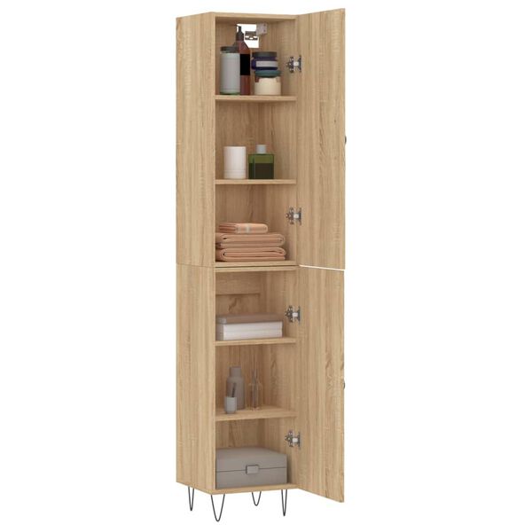 vidaXL Buffet haut Ch&ecirc;ne sonoma 34,5x34x180 cm Bois d'ing&eacute;nierie