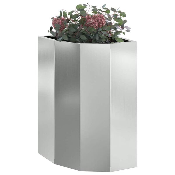 vidaXL Jardini&egrave;re d'Angle Argent 30 x 30 x 50 cm Acier galvanis&eacute;