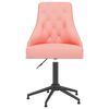 vidaXL Chaises &agrave; manger pivotantes lot de 4 Rose Velours