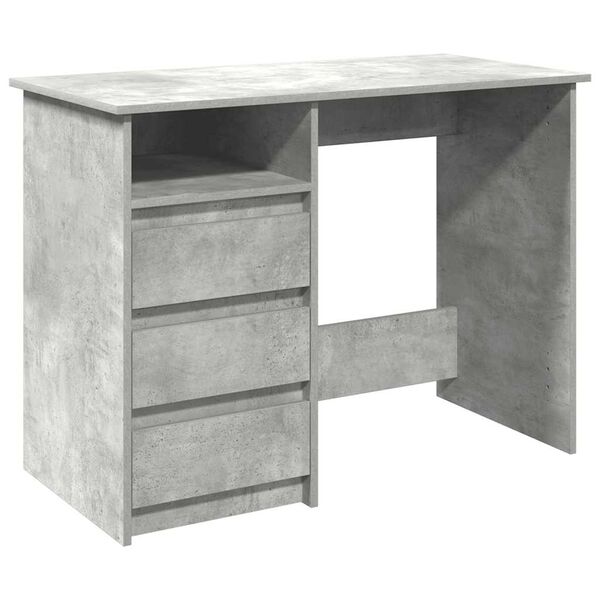 vidaXL Bureau gris béton 102x50x75 cm bois d'ingénierie