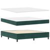 vidaXL Lit &agrave; ressorts avec matelas Vert fonc&eacute; 200 x 180 cm Polyester