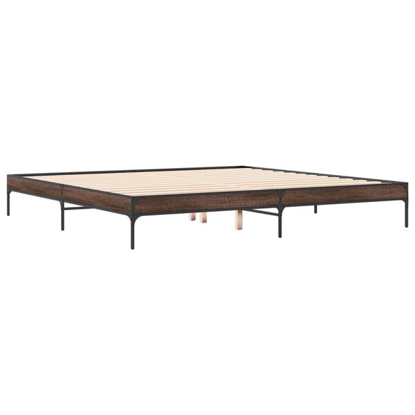 vidaXL Cadre de lit sans matelas ch&ecirc;ne marron 200x200 cm