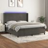 vidaXL Sommier &agrave; lattes de lit matelas et LED Gris fonc&eacute; 160x200 cm