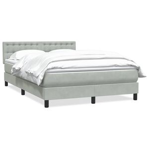 vidaXL Sommier &agrave; lattes de lit et matelas gris clair 160x210cm velours