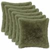 vidaXL Housse de coussin 6 pcs HEERLEN Vert 35 x 35 cm Fleece PV