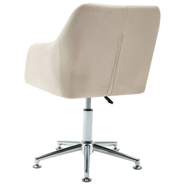 vidaXL Chaise pivotante de bureau Crème Tissu