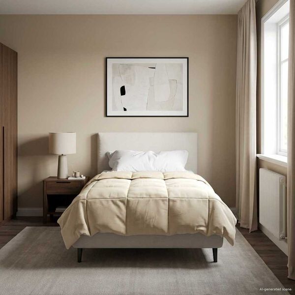 vidaXL Duvet d'&eacute;t&eacute; simple Matelass&eacute; Cr&egrave;me 140 x 200 cm Microfibre