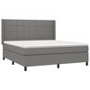 vidaXL Sommier &agrave; lattes de lit avec matelas Gris fonc&eacute; 160x200cm Tissu