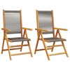 vidaXL Chaises pliantes (lot de 2) en bois massif d'acacia gris et polypropyl&egrave;ne