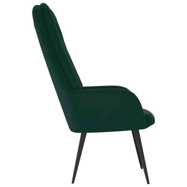 vidaXL Chaise de relaxation Vert foncé Velours