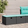 vidaXL Salon de jardin avec coussins 2 pcs noir r&eacute;sine tress&eacute;e acacia