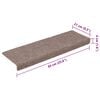 vidaXL Tapis d'escalier autocollants 10 pi&egrave;ces 65 x 21 x 4 cm marron clair Bord rectangulaire