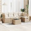 vidaXL Salon de jardin avec coussins 6 pcs beige r&eacute;sine tress&eacute;e