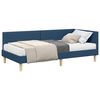 vidaXL Cadre de lit d'angle avec matelas Autre 2 pcs Bleu tissu