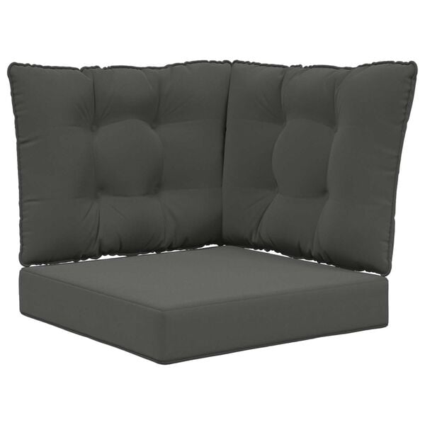 vidaXL Coussin de canap&eacute; d'ext&eacute;rieur 3 pcs Anthracite Polyester