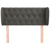 vidaXL T&ecirc;te de lit avec oreilles Gris fonc&eacute; 93x23x78/88 cm Velours