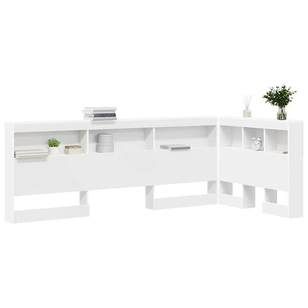 vidaXL Tête de lit de rangement Blanc 80 cm Bois d'ingénierie