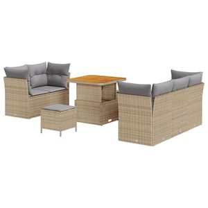 vidaXL Ensemble de canap&eacute; de jardin 8 pcs beige et gris clair