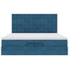 vidaXL Cadre de lit ottoman avec matelas bleu fonc&eacute; 200x200 cm velours