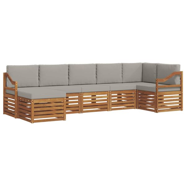 vidaXL Ensembles de canap&eacute;s avec coussin 7 pcs Gris Naturel et Clair