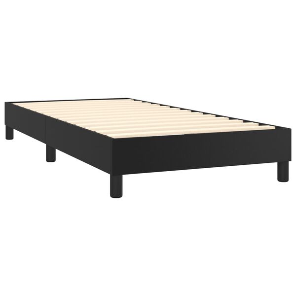 vidaXL Sommier &agrave; lattes de lit avec matelas Noir 100x200 cm Similicuir
