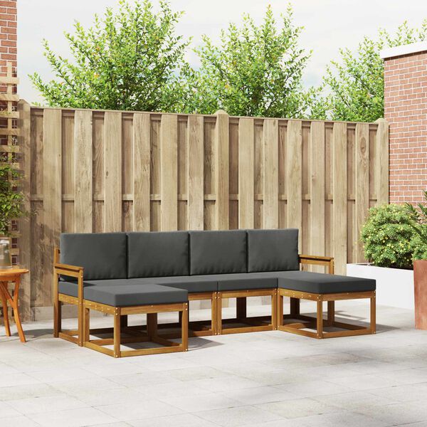 vidaXL Ensemble de canap&eacute;s d'ext&eacute;rieur 6 pcs Naturel et Anthracite