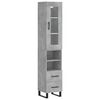 vidaXL Buffet haut Gris b&eacute;ton 34,5x34x180 cm Bois d'ing&eacute;nierie