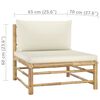 vidaXL Salon de jardin 2 pcs avec coussins blanc crème Bambou