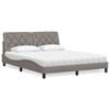 vidaXL Lit avec matelas taupe 160x200 cm tissu