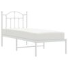 vidaXL Cadre de lit métal sans matelas avec tête de lit blanc 75x190cm