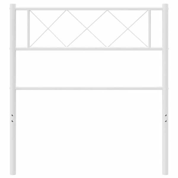 vidaXL T&ecirc;te de lit de remplacement m&eacute;tal blanc 90 cm