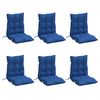 vidaXL Coussins de chaise &agrave; dossier bas lot de 6 bleu royal
