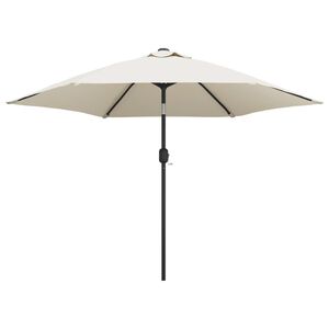 vidaXL Parasol sable blanc avec Poteau en Acier 3 m