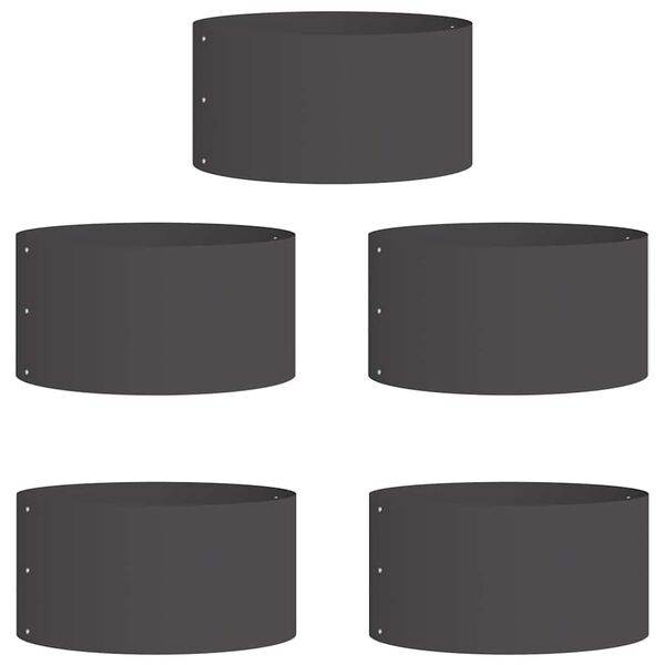 vidaXL Cache-pot de jardin 5 pcs Noir 40 x 40 x 20 cm