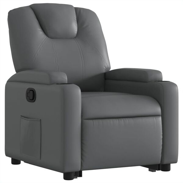 vidaXL Fauteuil inclinable Gris Similicuir