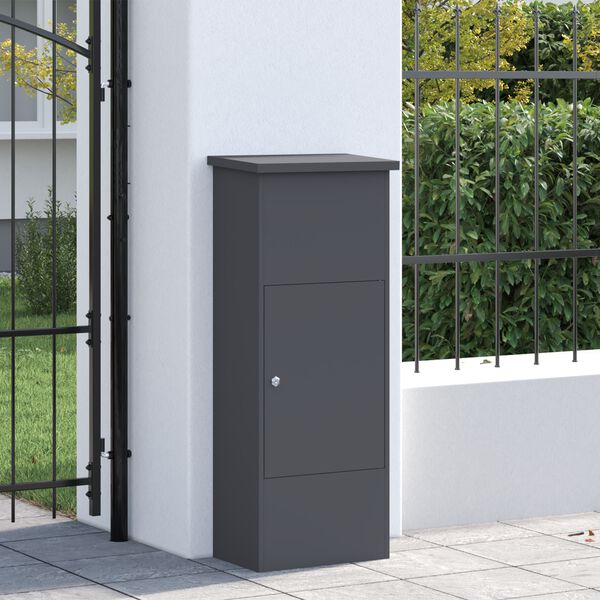 vidaXL Bo&icirc;te de d&eacute;p&ocirc;t de colis Anthracite 44,5 x 29 x 110,5 cm Acier