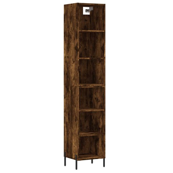 vidaXL Buffet haut Ch&ecirc;ne fum&eacute; 34,5x32,5x180 cm Bois d'ing&eacute;nierie