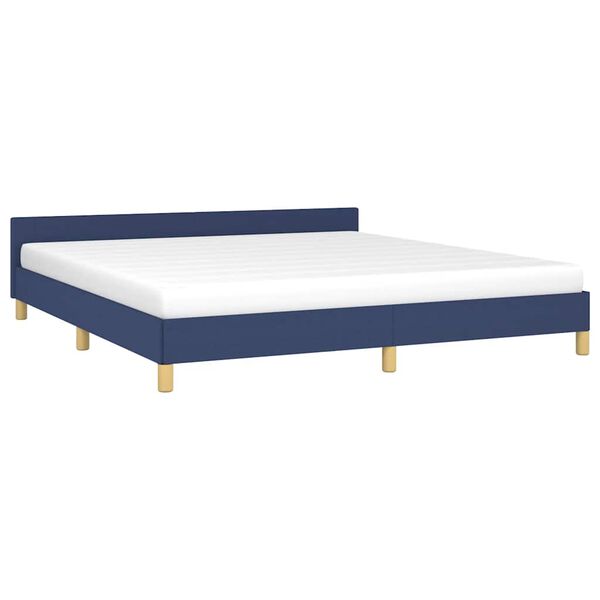 vidaXL Cadre de lit avec t&ecirc;te de lit sans matelas bleu 160x200cm tissu