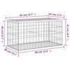 vidaXL Banc de jardin design gabion 83x44x42 cm bois de pin imprégné