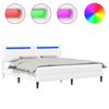 vidaXL Cadre de lit avec bandes LED Blanc 180 x 200 cm Simili cuir