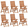 vidaXL Chaises inclinables de jardin lot de 6 bois massif acacia