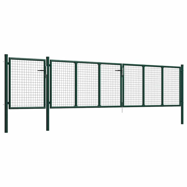 vidaXL Portail de jardin en acier vert 500 x 100 cm